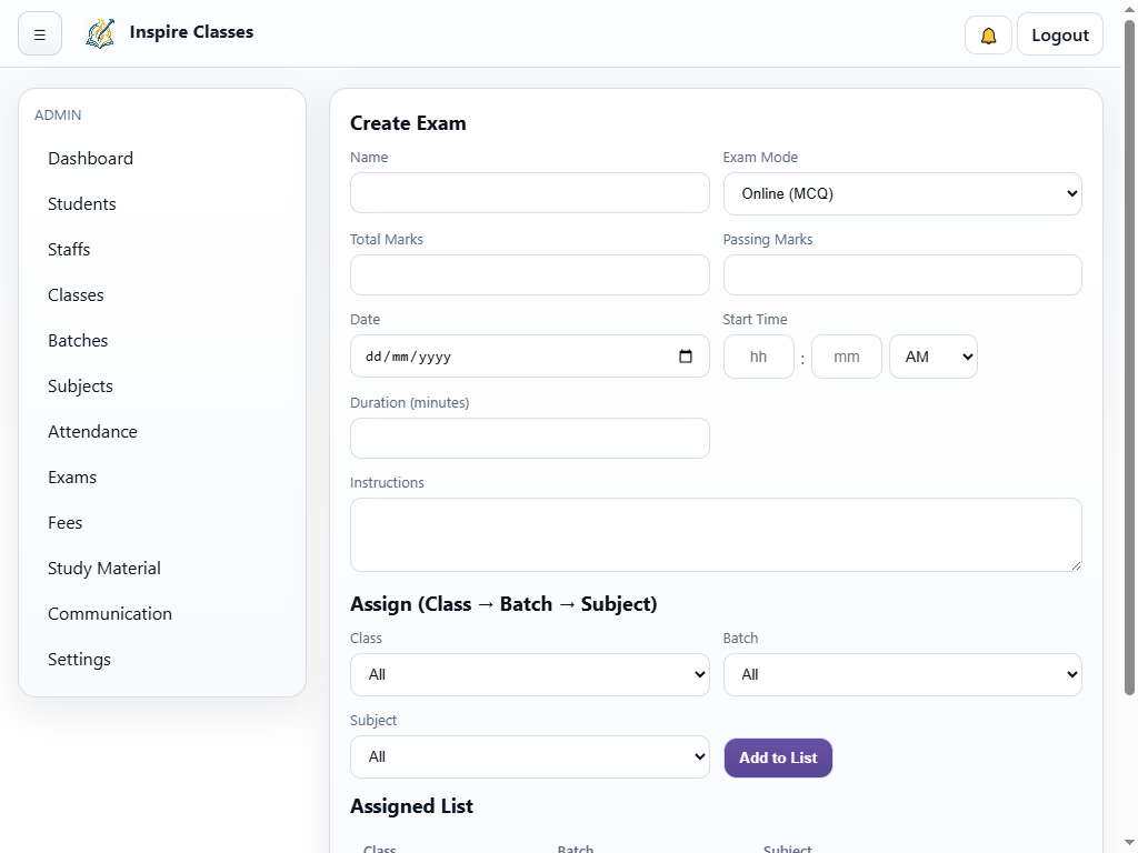 Online & Offline Exams